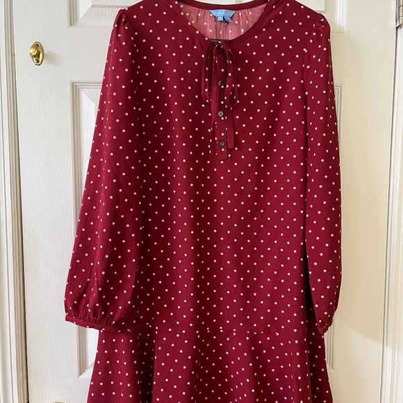 Draper James merlot Polka Dot Rosanne Shift Dress - Picture 9 of 12